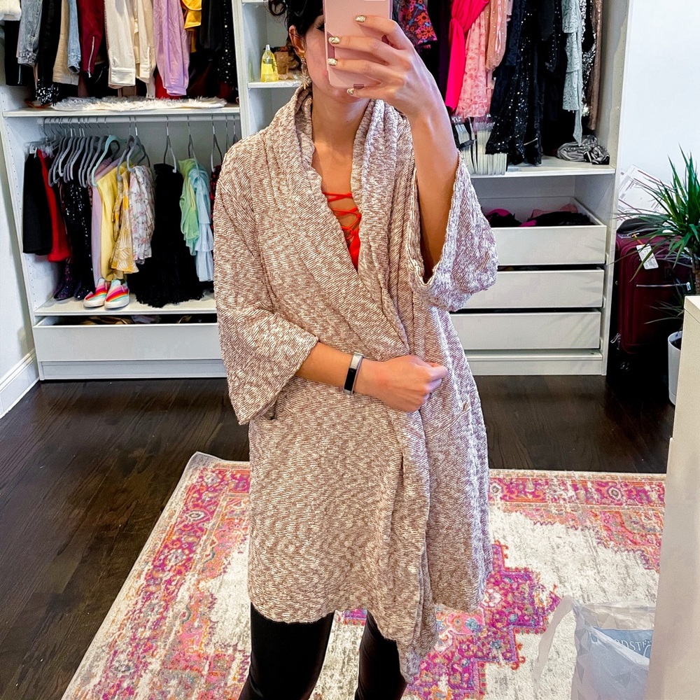 White and pink cardigan